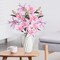 Lily Artificial Flowers Bouquet 30” Long Stems Dozen Blooming Silk Flower Heads, Wedding Decoration Indoor Office DIY Home Decor, 3pcs